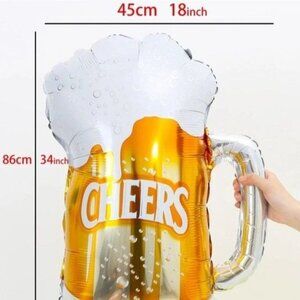 Cheers beer 34"‎ 18" In foil balloon party beer mug foam overflow  Helium